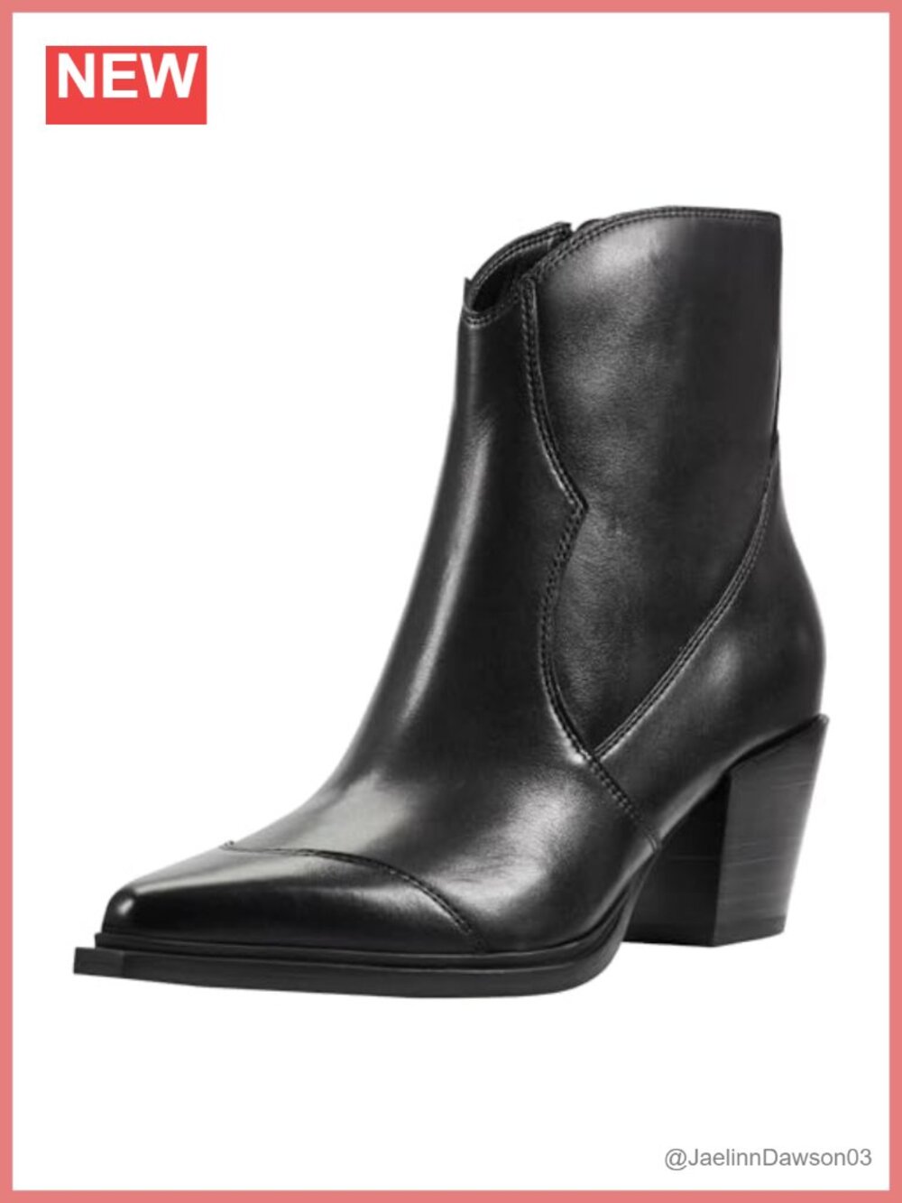 Marc Fisher LTD Giulie Ankle Boots Block Heel Pointed Toe Leather Booties